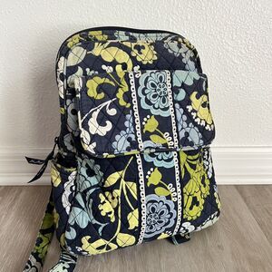 Vera Bradley Disney Where's Mickey Navy Green Floral Backpack